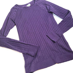 Purple Epitomize Quilted Long Sleeve Shirt Top-Size XL